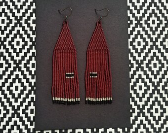 Mojo..Beaded Fringe Minimalistic Earrings
