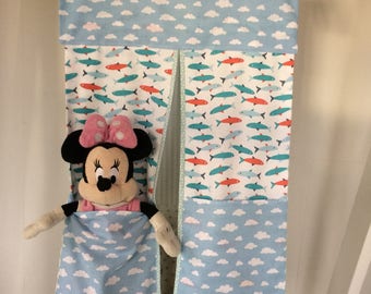 Clouds/Fish Nappy Stacker/Toy Storage for a boy or girl. Ideal baby shower gift.