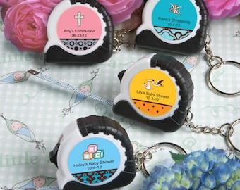 24 Personalized Baby Shower Key Chain / Measuring Tape Favors - Set of 24