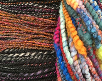 Handspun Artyarn combo set - 120g of handspun yarn and 60g of artyarn