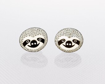 Sloth Earrings, Sloth Jewelry, Sloth Jewellery, Sloth Gifts, Animal Earrings, Animal Jewelry, Animal Jewellery, Shrink Plastic