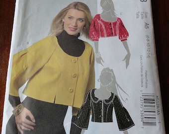 McCalls 5528 Misses Cropped Lined Jacket Pattern size 6-14 UNCUT