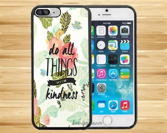 Do All Things with Kindness Vintage Floral Pattern Case Cover iPhone 8 Plus iPhone X iPhone 7 Plus iPhone 6 Plus iPhone 5 5s iPhone 4 iPod 6