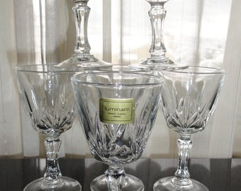 Vintage Mid Century Set of 6 Luminarc Flamenco Cristal D'Arques Durand Verrerie D'Arques France Cordial Glasses