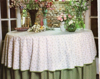 circular table cloth sewing pattern PDF tutorial instructions to make round tablecloth pdf instant download