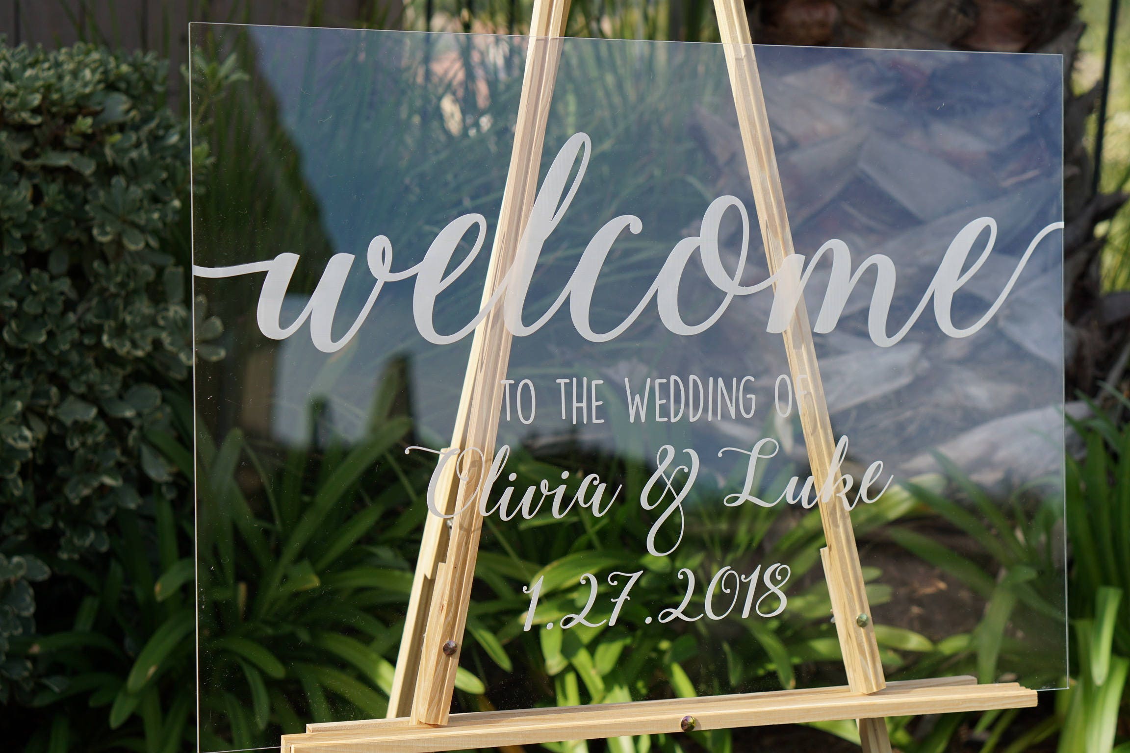 Clear Wedding Sign, Wedding Signs, Personalized Clear Wedding Sign, Wedding Signs, Personalized