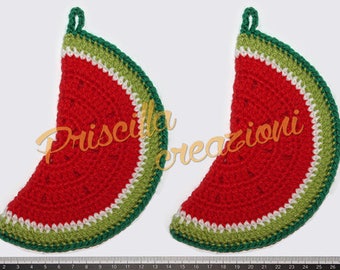 Pair of handmade hooks made of crochet