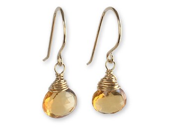 Citrine Earrings - Citrine Jewelry - Gemstone Earrings - November Birthstone - Gift for Her - Gift for Mom - Gift for Girlfriend