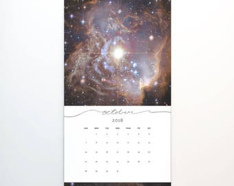2018 Wall Calendar, 9.5 x 17.25, 2018 Calendar, Stars Universe Galaxy (cal0016)