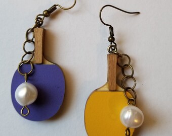 Racquet Ball and Paddle Earrings