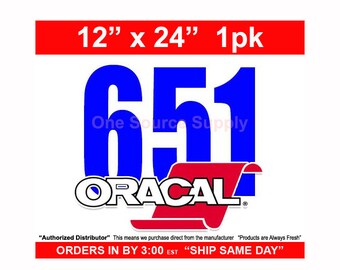 12" x 24" / 1-sheet / Oracal 651 - Orafol - Outdoor Vinyl - Craft Vinyl - Decal Vinyl