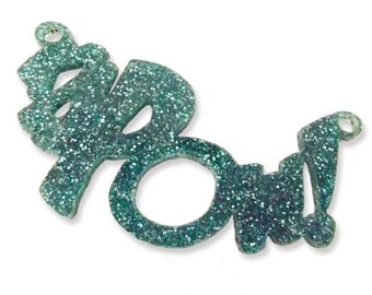 Kapow comic laser cut word charm