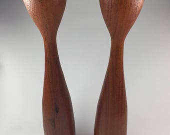 Vintage Danish Modern Teak Candle Holders