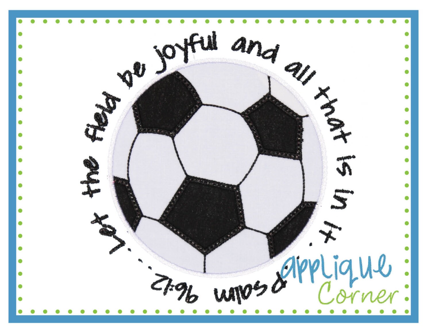 Soccer Ball with Bible Verse applique digital design for