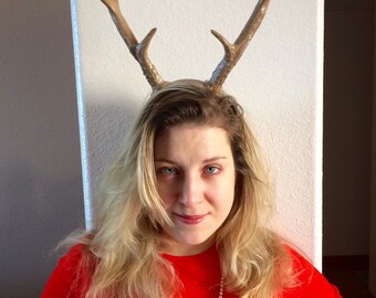 WBrown Reindeer Antler Headband - Deer Antlers - Deer Halloween Costume - Antlers Headband - Dear Antler Headband - Surrealist Costume Party
