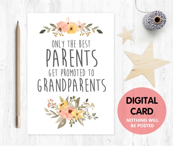 PRINTABLE pregnancy reveal, I'm pregnant, you're going to be grandparents, only the best parents get promoted to grandparents, baby reveal