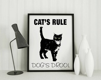 Funny cat art | Etsy