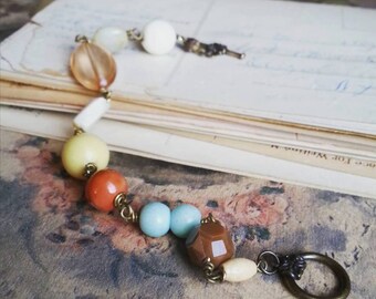 Colorful Beaded Bracelet, Boho Chic Rosary Style Bracelet Made from Vintage Beads, Eco Friendly Statement Jewelry for Women