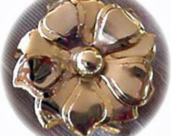 Gold Flower Head Brooch