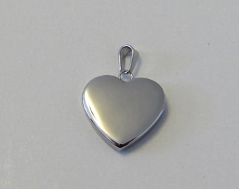 D-02197 - 1 Stainless Steel Heart Pendant