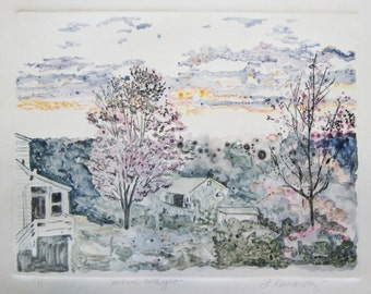 Autumn Twilight-Monotype-9x12