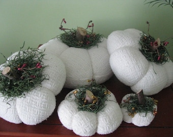 Pumpkin sit arounds, white decor, white pumpkins, harvest, Thanksgiving, fall decor, centerpiece, fall, autumn, gift for her, hostess gift