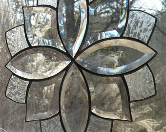 Clear Beveled Stained Glass window panel