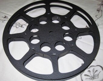 Vintage 16 mm Metal Film Reel Gun Metal Gray Projector Reel