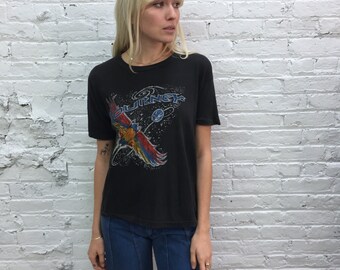 vintage Journey rock tee / black Journey tee / made in Pakistan bootleg tour tee / concert tshirt