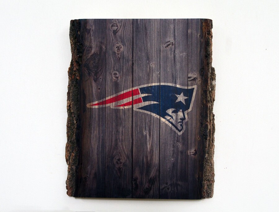 New England Patriots Handmade Wood Sign Rustic Wooden Plaque