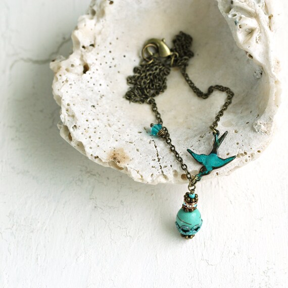 Bird Necklace - December Birthstone Gift For Her