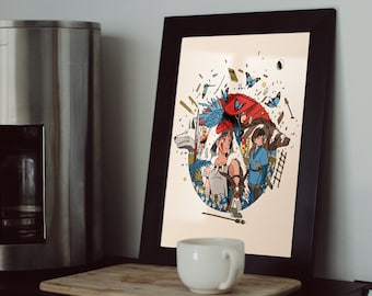 Princess Mononoke Poster, Mononoke Print, Studio Ghibli, Miyazaki Poster, Hayao Miyazaki, Mononoke Hime, Anime Poster, Kid Room Decor, Manga