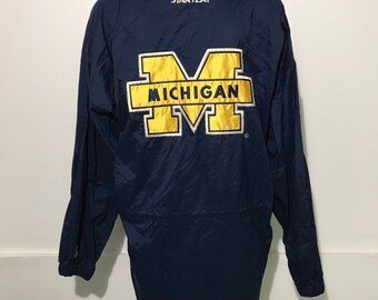 Vintage University Of Michigan Starter Long Jacket L