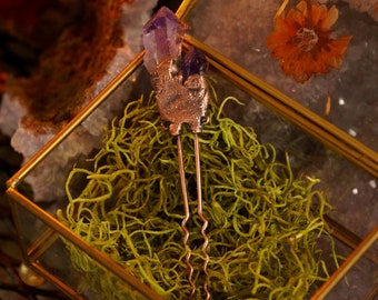 Amethyst Bun Pin - Hair Stick