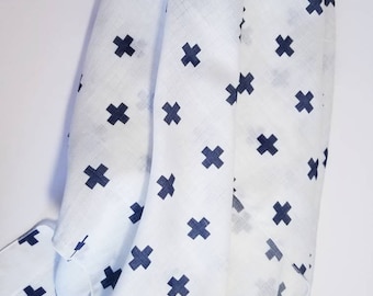 Muslin Swaddle Blanket. Double gauze blanket. Swiss Cross muslin blanket. X-large blanket