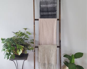 Blanket Ladder Handmade Solid Wood with Dark Walnut Finish LOCAL PICKUP ONLY