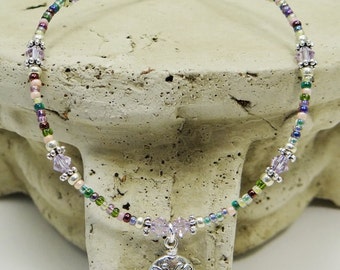Anklet, Ankle Bracelet, Butterfly Anklet, Butterfly Jewelry, Garden Jewelry, Crystal Anklet, Beaded Anklet, Summer Anklet Butterfly Bracelet
