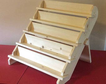 5-Shelf 24" Tray Collapsible riser portable display stand store countertop display craft show display shelf trade show