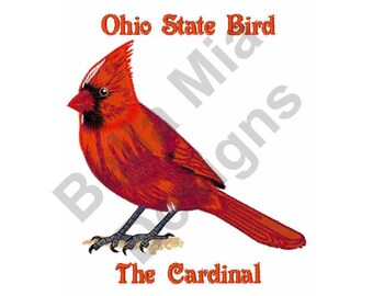 Bird - Machine Embroidery Design, Cardinal, Ohio State Bird