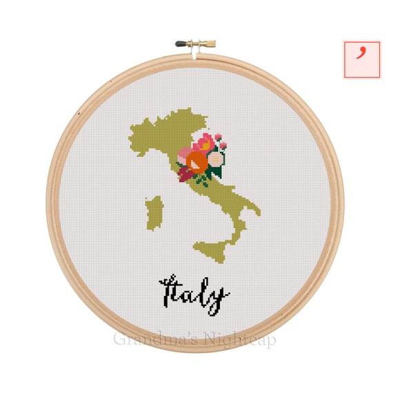 Italy Cross Stitch Pattern Modern Cross Stitch Pattern Country