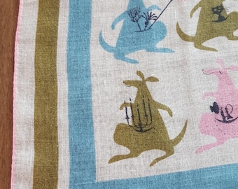 Tammis Keefe handkerchief hankie hanky with kangaroos