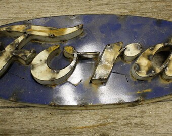 Recycled Tin Metal OVAL FORD Sign Gas Oil Garage Man Cave Home Decor