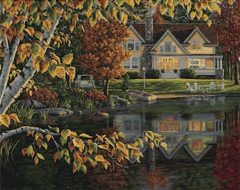PLAID Paint by Number Kit AUTUMN REFLECTIONS 20 x 16 inches No Blending Mixing