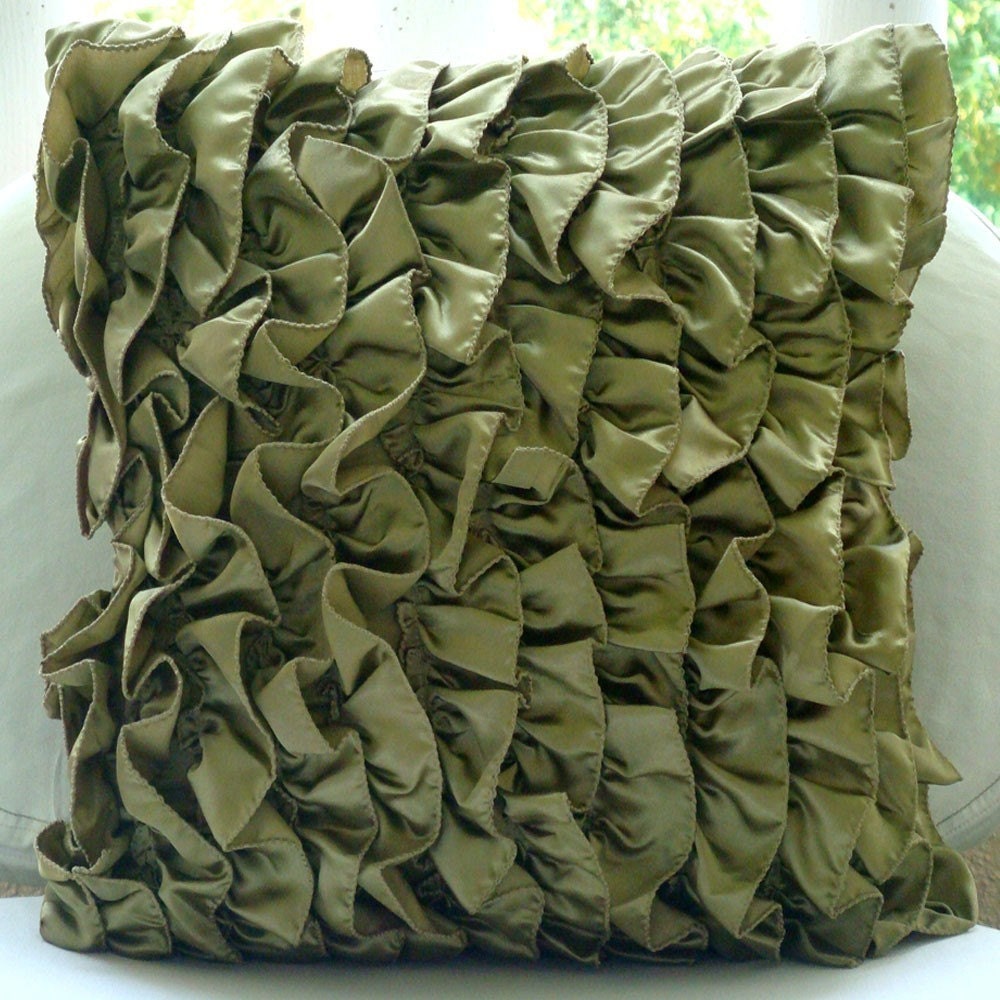 Vintage Olives Pillow Sham Covers 24x24 Inches Satin