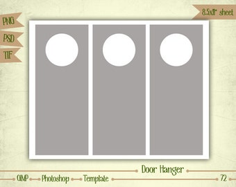 Door Hangers - Digital Collage Sheet Layered Template - (T072)