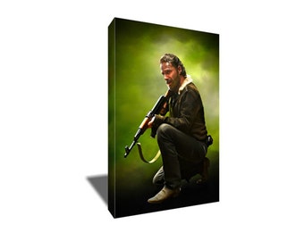 FREE SHIPPING Walking Dead's Badass Rick Grimes Canvas Art