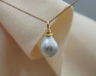 Bao - South Sea Pearl Pendant, silver pearl pendant, rare south sea pearl, baroque pearl pendant, pearl pendant gold, pearl anniversary gift