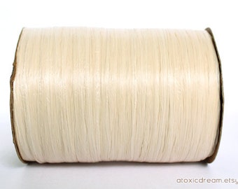 Matte Ivory Raffia Ribbon - 30/100 yards - 1/4 inch wide