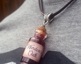 Dragon Age Origins Necklace, Warden's Oath Potion, Alistair Necklace, Videogame Jewelry, Morrigan, Alistair, christmas gifts, gamer gifts