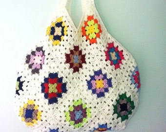 Crochet Bag, Shoulder Bag, Crochet Purse, Woman's Bag, Tote bag, Crochet tote Bag, Granny Square Bag, Summer Bag, Gift for Her